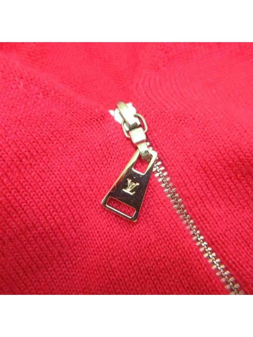 Louis Vuitton Knit Vest Cashmere Pink V-neck Half Zip Sleeveless Top M
